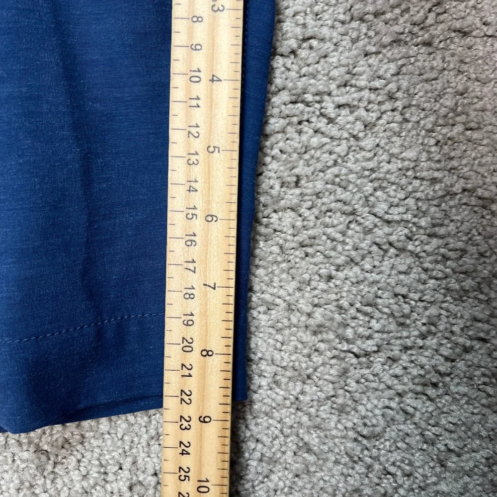 Faherty All Day Shorts Mens 33 Blue Stretch Flat Front Drawstring Hybrid EUC